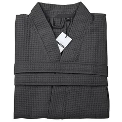 done.® Bademantel MYSENSE uni Waffel-Piqueé 100% Baumwolle Bindegürtel