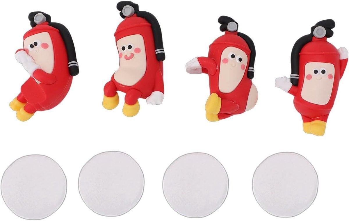 Set van 4 rode mini hars figuren voor bureau decoratie