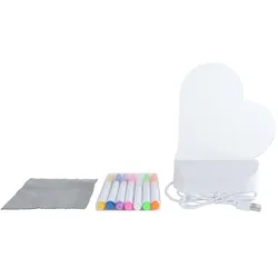 Glamour Light Board Herz mit USB-Anschluss und 7 Markern, 16cm