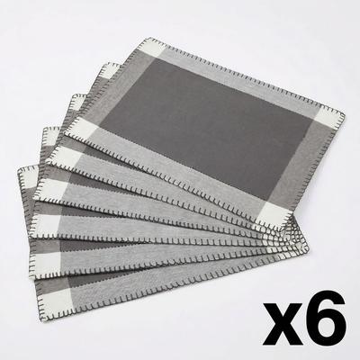 Platzset AMBIENTE HAUS "Platzdeckchen", grau (braun), B:33cm L:48cm, Platzsets