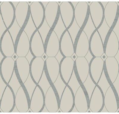 Antonina Vella Graceful Geo Beige & Silver Wallpaper