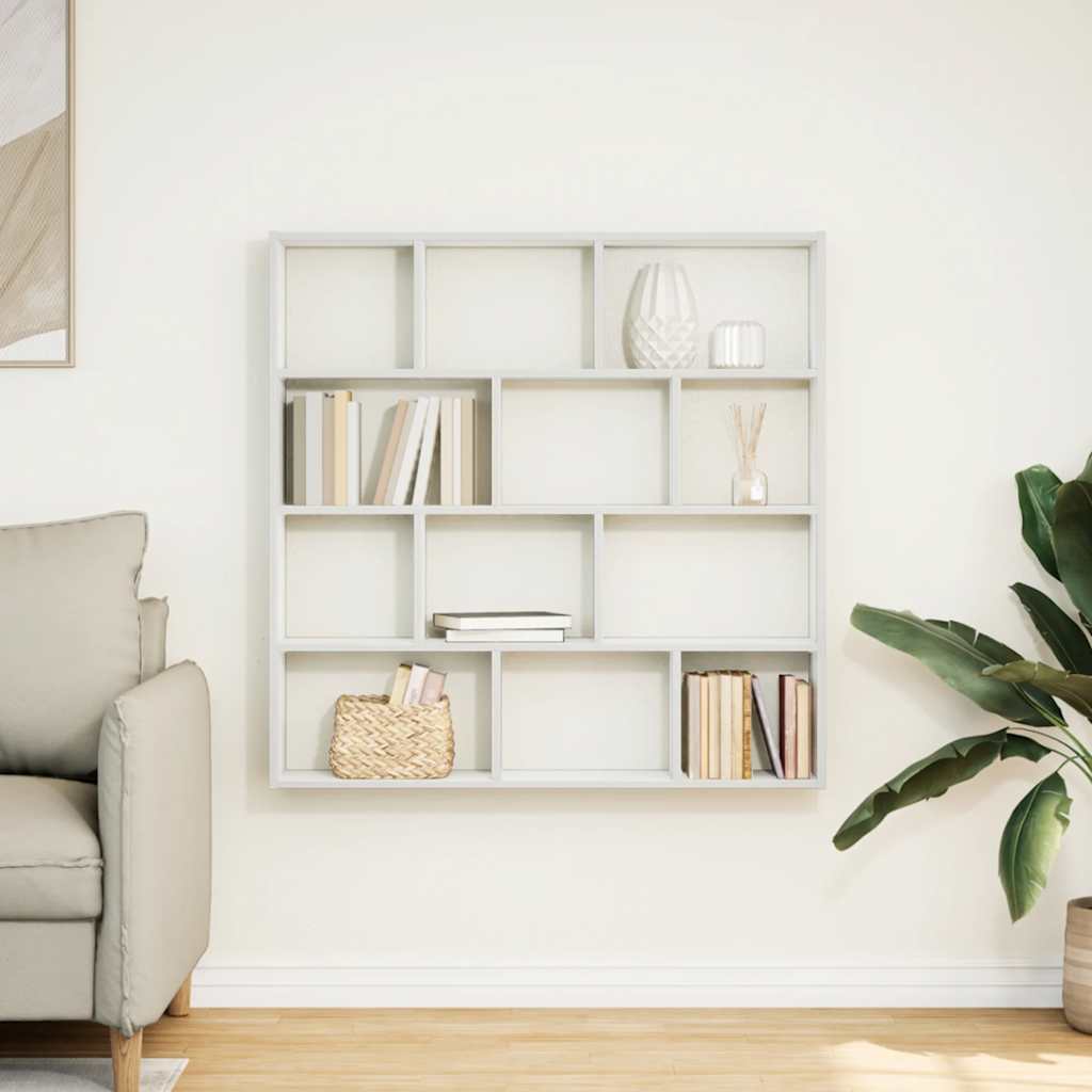 vidaXL Étagère cube murale 12 compartiments blanc bois d'ingénierie
