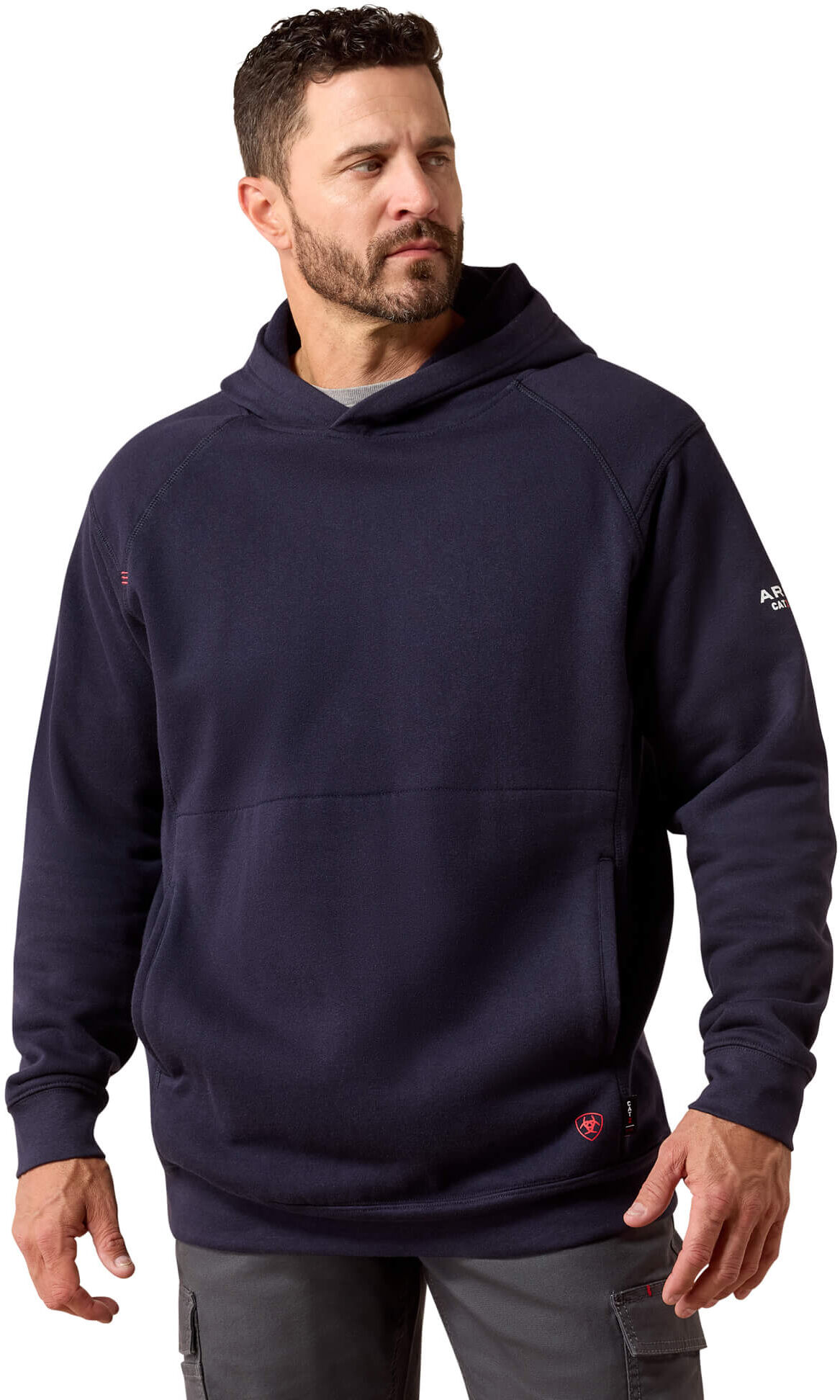 Men's Flame-Resistant Rev Pullover Hoodie in Navy, Size: Small by Ariat