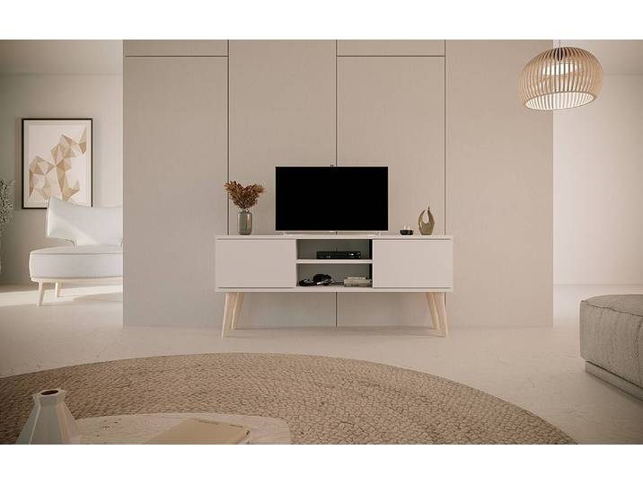 Meuble TV Babydreams 120 x 35cm Blanc/Blanc