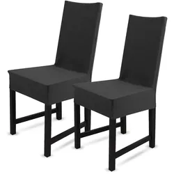 Bestlivings Stuhlhusse kurz - Baumwolle Schwarz - 2er Pack