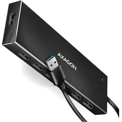 Axagon HUE-F7A USB-Hub, 7x USB 3.2 Gen 1, externe Stromversorgung - 1m (USB-A, 7 Ports), Dockingstation + USB Hub, Schwarz