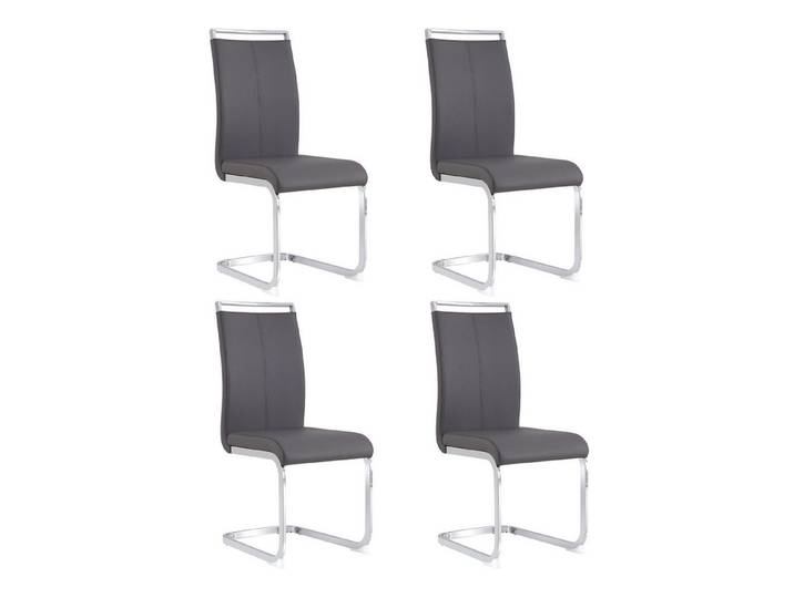 Flieks Freischwinger (4 St), 4er Set Esszimmerstuhl Kunstleder Polsterstuhl Schwingstühle