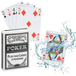 Relaxdays 2 x wasserfeste Pokerkarten aus Plastik Weiß,Rot,Schwarz