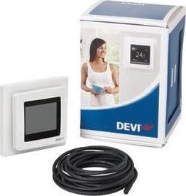 Devi DeviReg Touch programmeerbare thermostaat voor verwarming zwart 140F1069 met frame