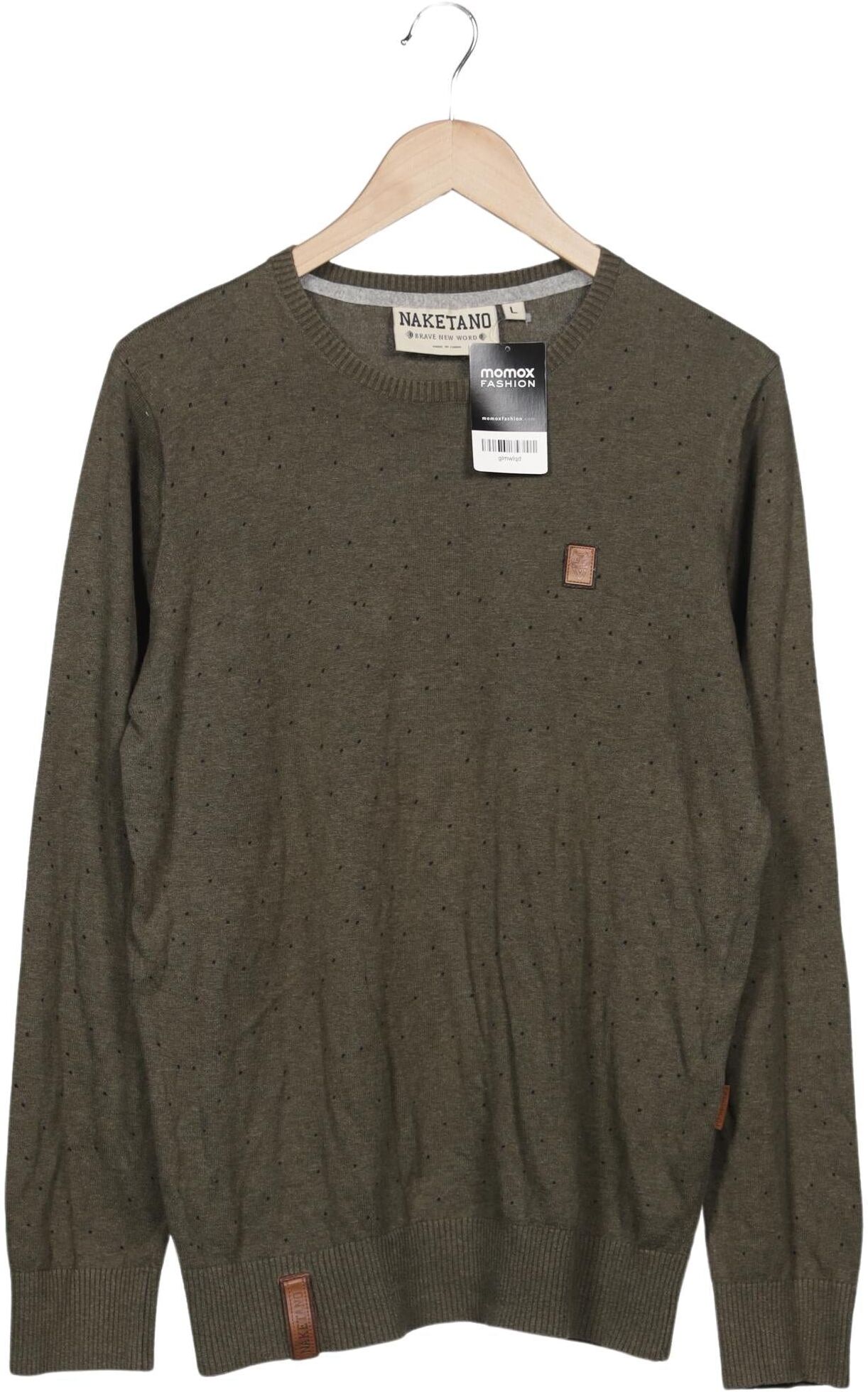 Naketano Herren Pullover, Grün, Gr. L, Baumwolle - Second Hand