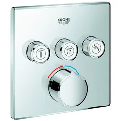 Unterputzmischer SmartControl 29149, mit 3 Absperrventilen, Fertigmontageset für Rapido SmartBox, Wandrosette eckig