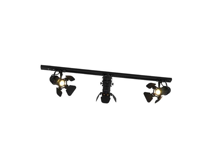 Système sur rail intelligent noir 3 lumières avec Wi-Fi GU10 -