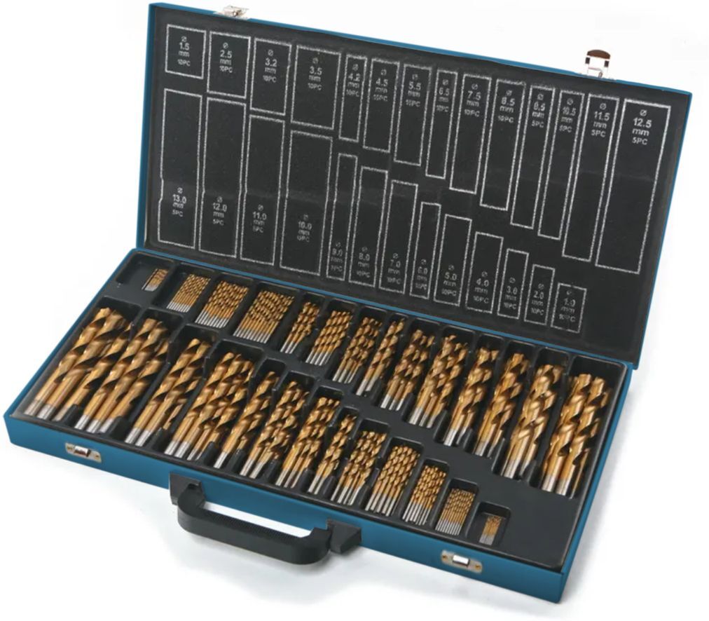 HBM 230 pezzi HSS - Set di punte rivestite in stagno