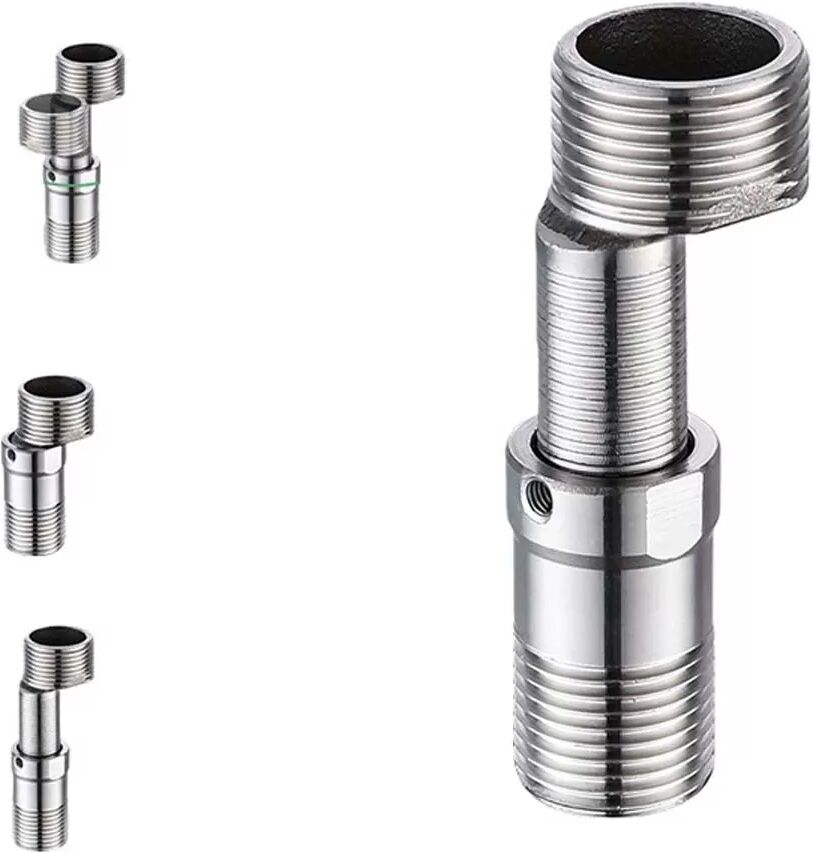 INF Extension de bras de douche courbé réglable en acier inoxydable 304 - 5,4 cm à 7,5 cm