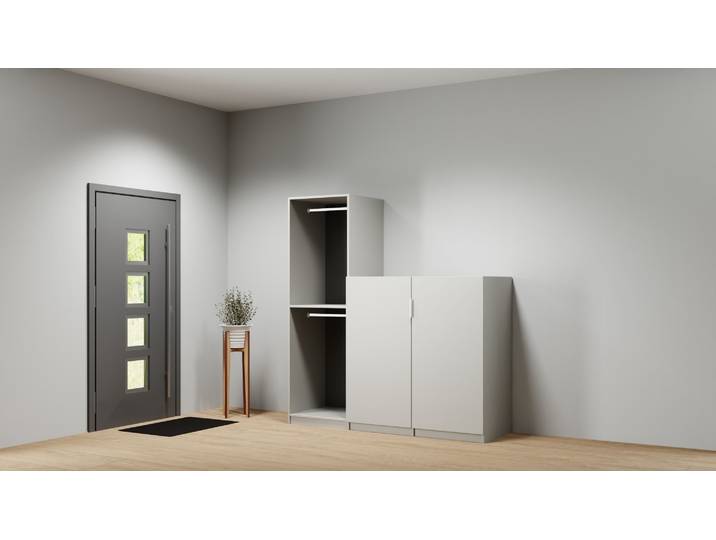 Treppenkleiderschrank nach Maß - Stufenkommode mit vielen Optionen Premium Dekore Grau