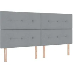 vidaXL, Boxspringbett, Boxspringbett Mit Matratze & Led Stoff Hellgrau (200 x 200 cm)