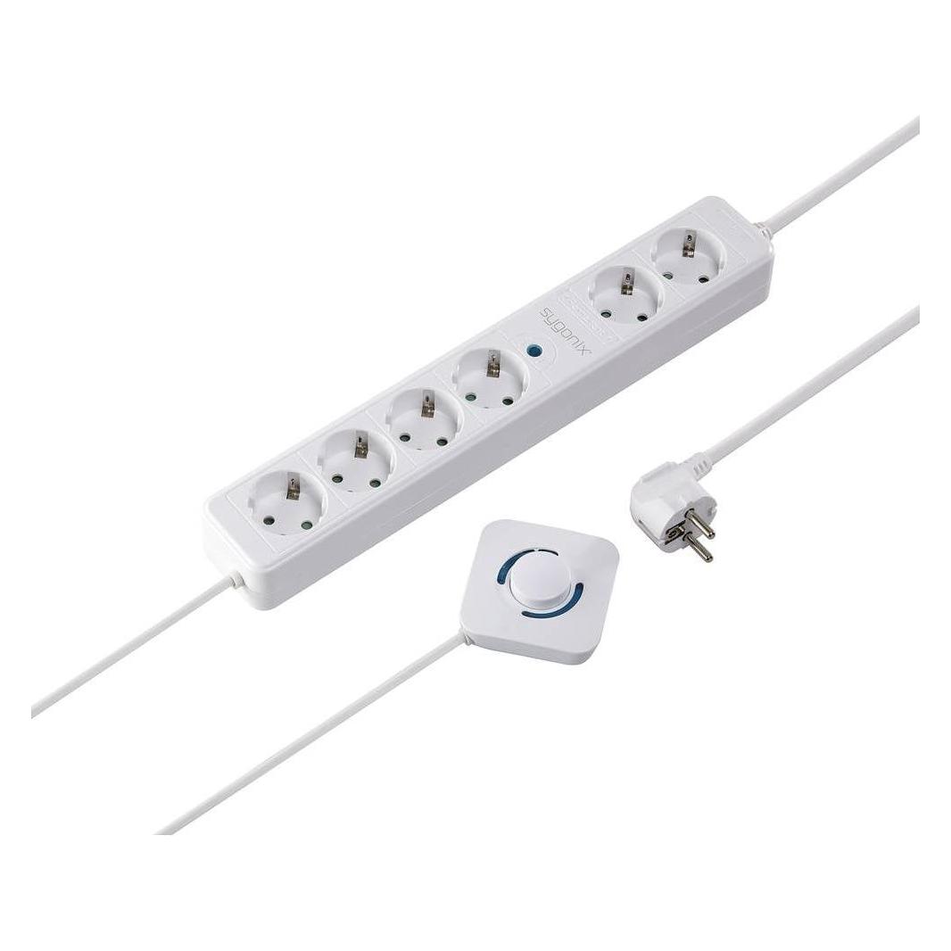 Sygonix SY-4535066 Steckdosenleiste mit Schalter Weiss Schutzkontakt 1 St. (6x, CEE 7/3, 1.40 m) (SY-4535066)
