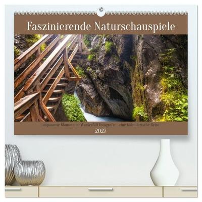 Faszinierende Naturschauspiele - imposante Klamm und Wasserfall Fotografie (hochwertiger Premium Wandkalender 2027 DIN A2 quer), Kunstdruck in