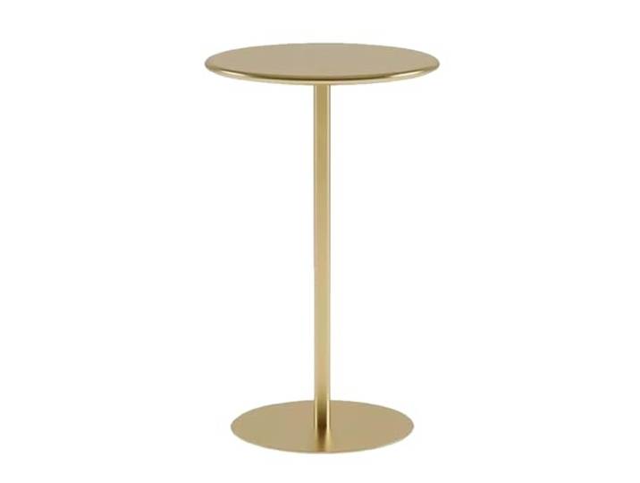 LFONDIGE Stehtisch für Küchen-Esszimmertisch, runder Bartisch, Bistrotisch aus Metall für Cocktails, Beistelltisch fürs Wohnzimmer, Thekentisch für Kaffee und Getränke, runder hoher Tisch (Gold, 60 x