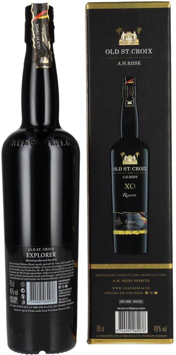 Old St. Croix A.H. Riise XO Explorer Reserve Germany Edition 40% Vol. 0,7l in Geschenkbox