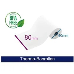 5x Artdev, Thermopapierrolle, Thermorolle - 80 40 12 (B/D(max.)/K) weiss