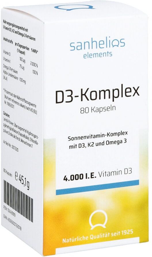 Sanhelios Vitamin D3 Sonnenvitamin-komplex mit K2 80stk