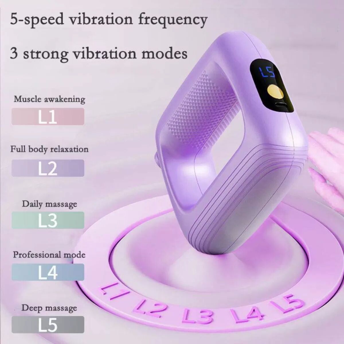 INF Vibrierender Yoga Ring Massager mit 5+3 Geschwindigkeitsstufen – Muskelentspannung & Fettverbrennung Violett