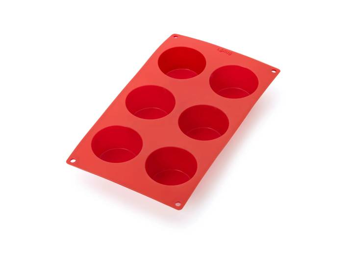 Lékué Moule à muffins en silicone Lékué lot de 6 Rouge