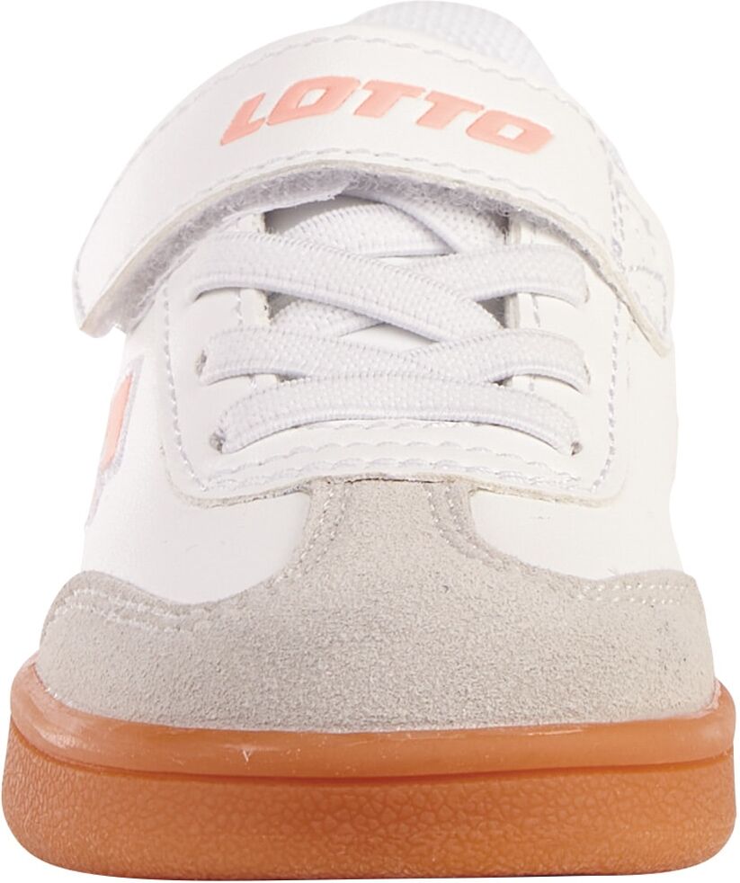 Sneaker LOTTO, Jungen, Gr. 20, weiß (weiß, papaya), Synthetik, unifarben mit Farbeinsatz, Schuhe Sneaker, - in kinderfußgerechter Passform