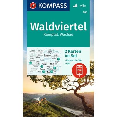 KOMPASS Wanderkarten-Set 203 Waldviertel, Kamptal, Wachau (2 Karten) 1:50.000, Sonstige von , Kompass-Karten, 978-3-99121-456-4