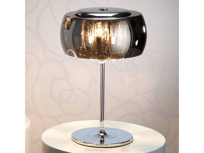 Schuller Valencia Fensterbank Tischlampe Argos, chrom / silber, für Wohn- / Esszimmer, Glas, Modern, Tischlampe