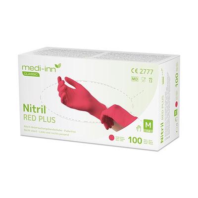 100 `Medi-Inn® Classic` Handschuhe, Nitril puderfrei rot `Nitril Red Plus` Größe M