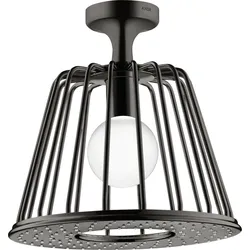 Hansgrohe AXOR LampShower/Nendo Kopfbrause mit Deckenanschluss, Polished Black Chrome, 275 mm, Rain Strahl, integrierte LED-Beleuchtung