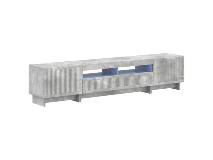 GKHPYURE TV-Schrank LED 5 Stück Grau Beton Holz Engineered Technisches Holz, feuchtigkeitsbeständig, großer Stauraum, schlankes Design, nur für den Innenbereich