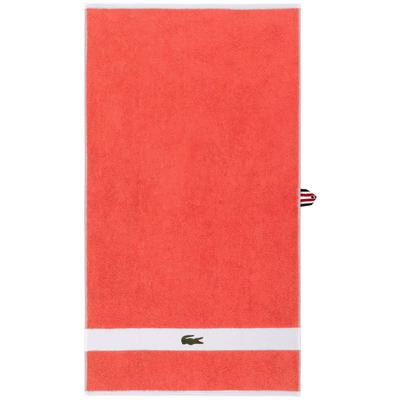 Handtuch LACOSTE "LCASUAL", papaye, B:55cm L:100cm, Frottier, Obermaterial: 100% Baumwolle, Handtücher, mit Label-Applikationen und Bordüre