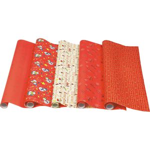 HRB Geschenkpapier 716734, Weihnachten, verschiedene Motive sortiert, 70cm x 2m, 10 Rollen