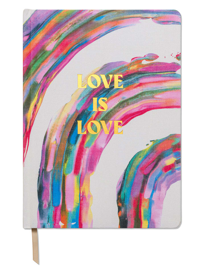 DESIGNWORKS INK ® Notizbuch "Love Is Love" in Bunt - (B)19 x (H)26 cm - onesize
