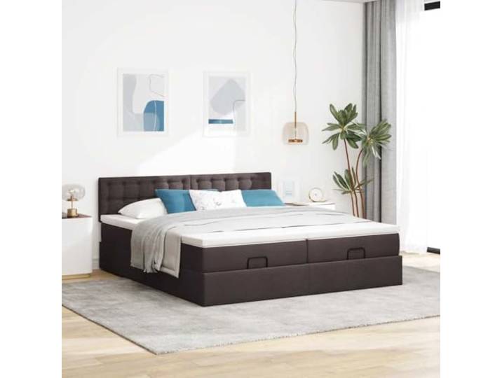 KTHLBRH Boxspringbett 180 x 200 cm mit Matratzen Taschenfedern, Polyestergewebe, hydraulisches Heben, 2 Stück