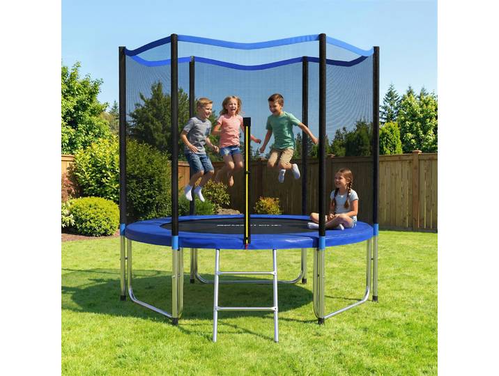 SPORTNOW Trampoline 305cm Extérieur avec Filet et Échelle