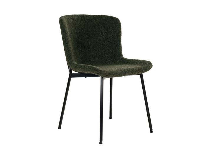 tinkaro Esszimmerstuhl Maceda Schaumstoff, Polyester, Stahl Dunkelgrün (1 St)