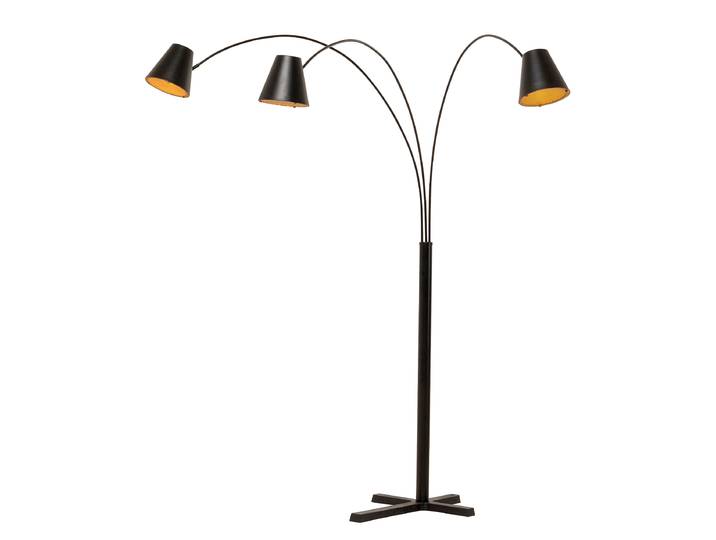 Stehleuchte Cappellino 159 x 210 x 140cm Schwarz/Schwarz Stahl, lackiert E27