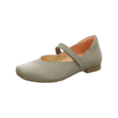 Riemchenballerina THINK "Think Ballerinas Leder", Damen, Gr. 38,5, beige (grün), Leder, Schuhe Riemchenballerina