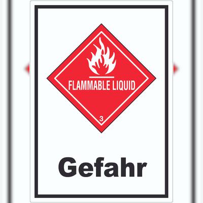 HB-Druck Aufkleber Entzündbare flüssige Stoffe Gefahr Flammable Liquid A6 (105x148mm)