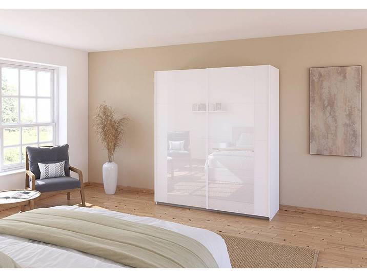 Schwebetürenschrank Artemis 181cm Weiß/Weiß/Alpinweiß