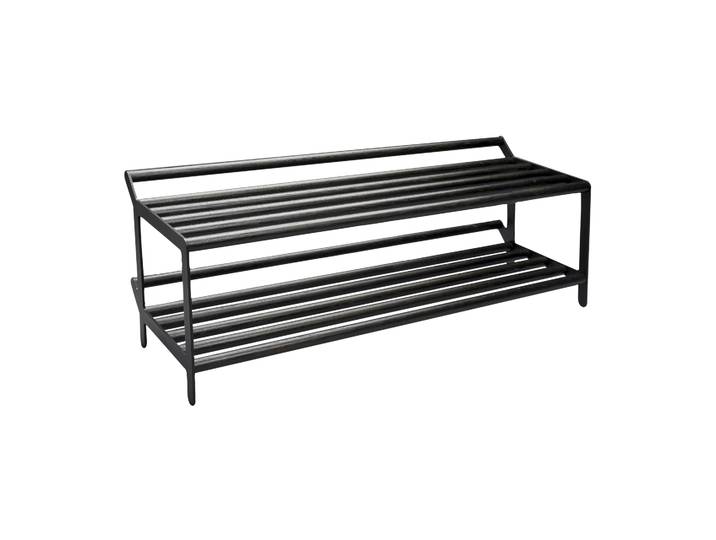 Essem Design Banc avec rangement chaussures Tamburin 100cm Chêne peint noir-noir