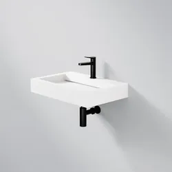 Steinberg Serie 444 Waschtisch Wandwaschtisch, rechteckig aus Mineo Stone, 444 7100 W 444 7100 W