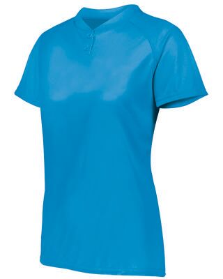 Augusta Sportswear AG1567 Athletic Women's Attain Wicking Two-Button Softball Jersey T-Shirt in Power Blue size 3XL   Polyester 1567