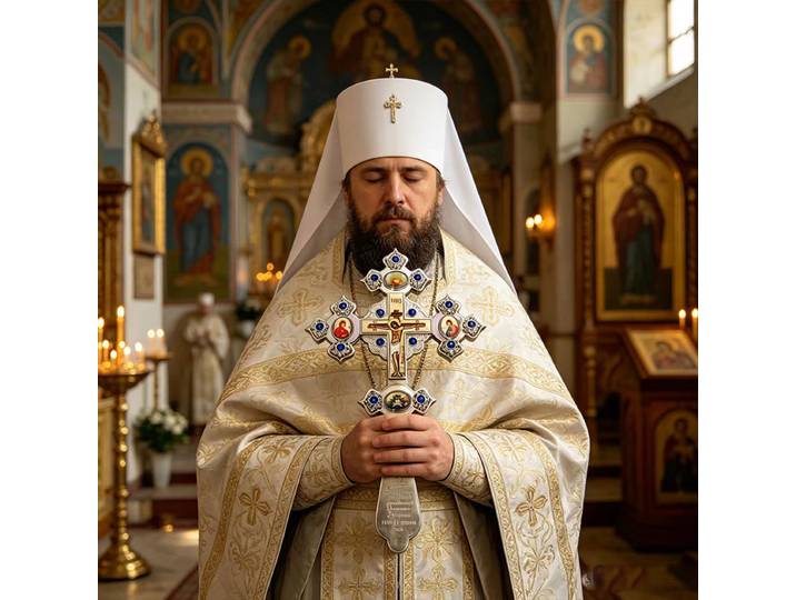 Nouveau 2026 – Pendentif Croix Pectorale Dorée Ornée avec Icônes Émaillées et Cristaux pour les Cérémonies Liturgiques et de Bénédiction des Prêtres Orthodoxes