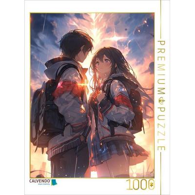 CALVENDO Puzzle Nach der Schule - Manga Liebespärchen | 1000 Teile Lege-Größe 64x48cm Foto-Puzzle für glückliche Stunden