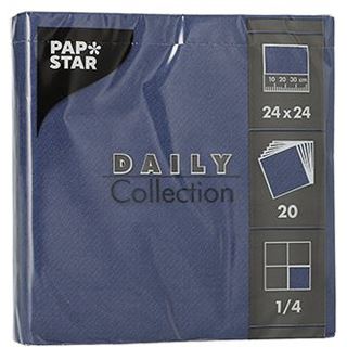 PAPSTAR Servietten Daily Collection dunkelblau 2-lagig 12,0 x 12,0 cm 20 St.